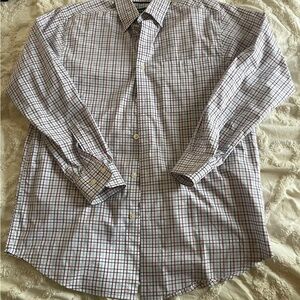 Orvis Men's Plaid Button Down Shirt - White and Red